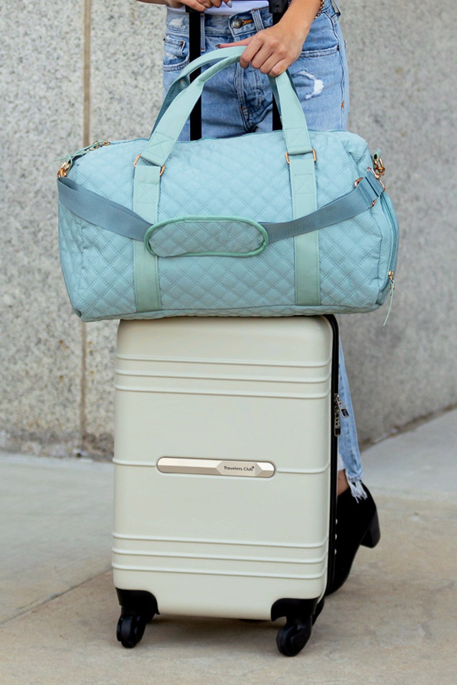 Travel Weekender Bag French Blue & Black