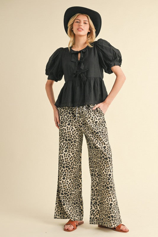 Leopard Wide Leg Pant