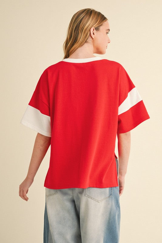 American Flag Patchwork Top