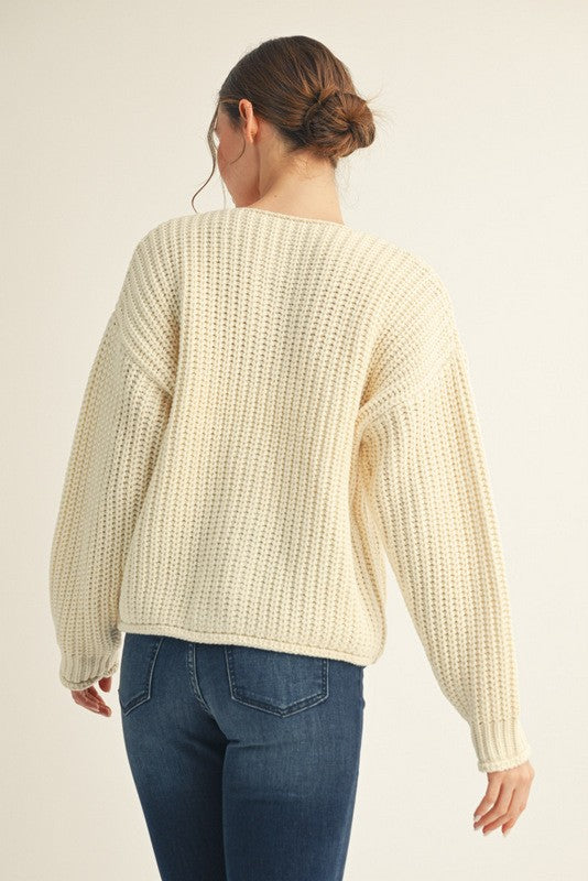 Cream Cardigan Long Sleeve