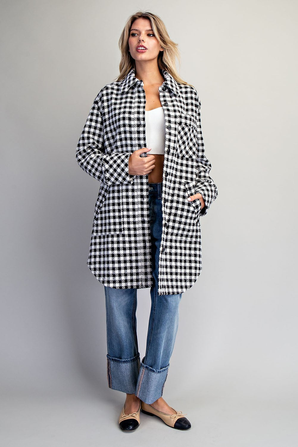 Gingham Printed Shacket