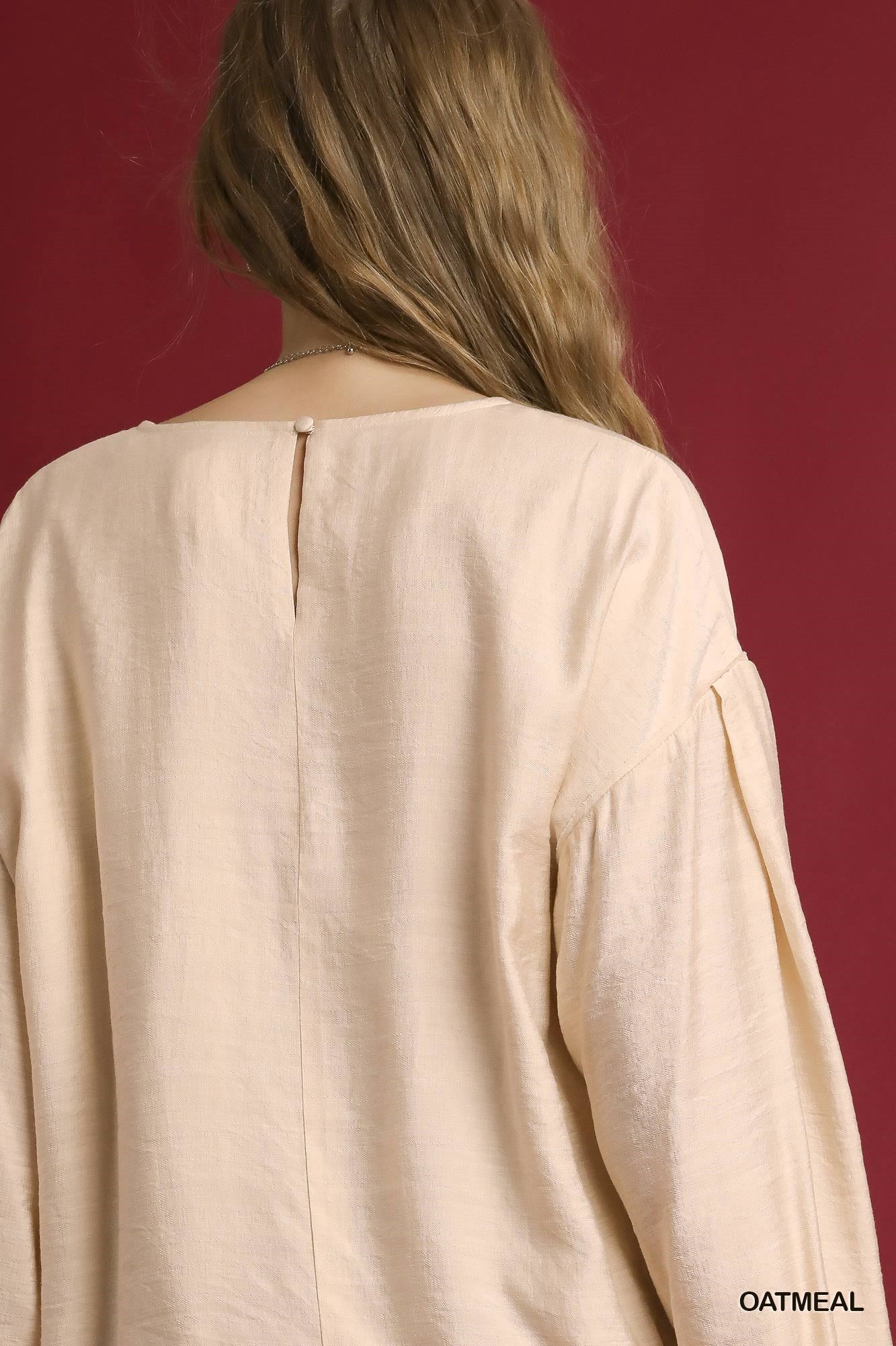 Oatmeal Round Neck Long Sleeve Top