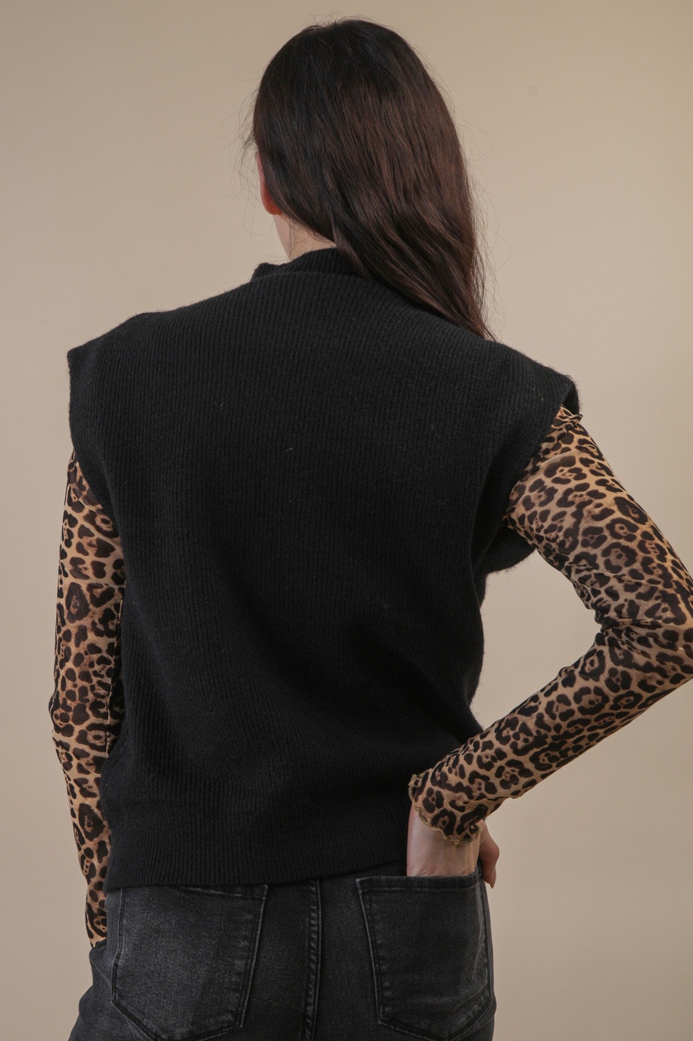 Black Soft Knit Sweater Vest