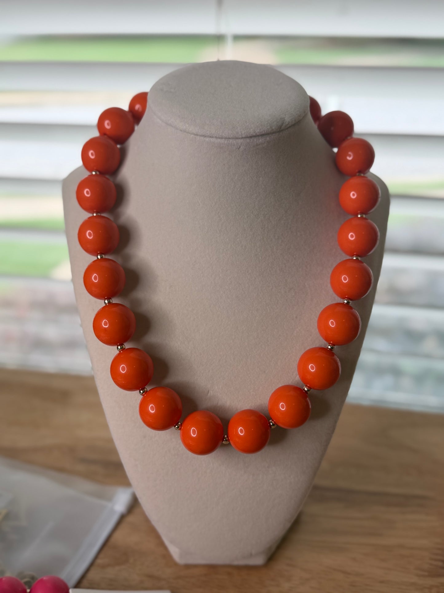 Orange Beaded Necklace