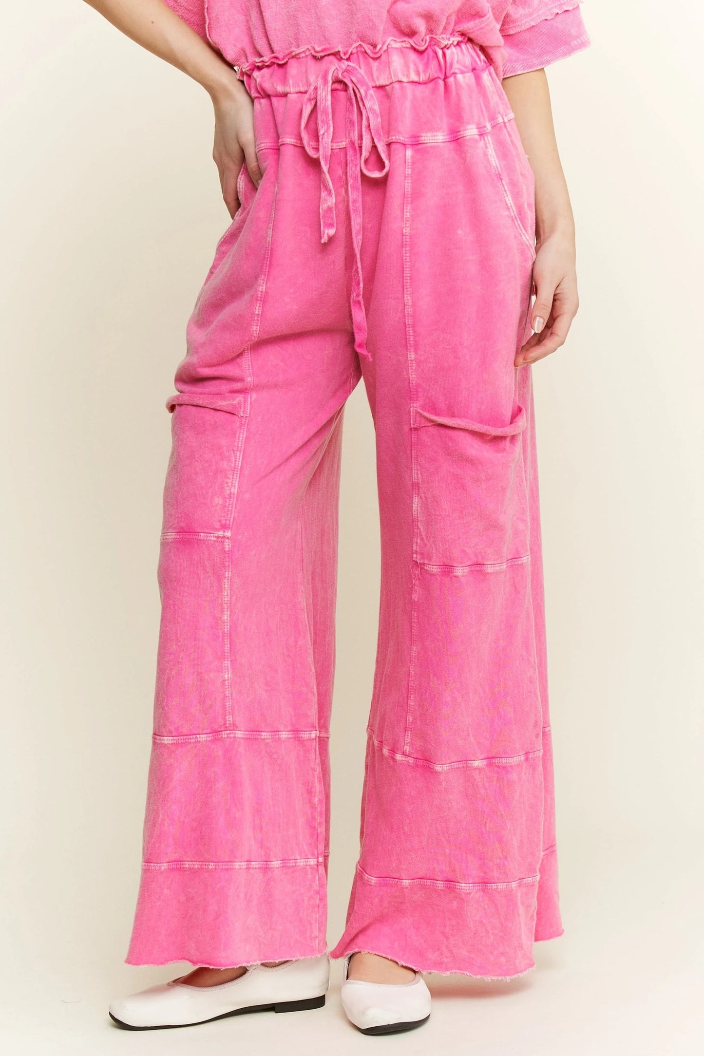 Hot Pink Mineral Wash Pants