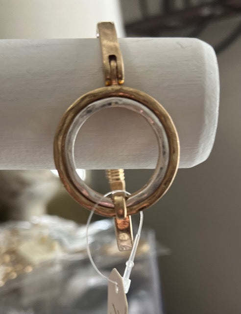 Gold/silver round face bracelet