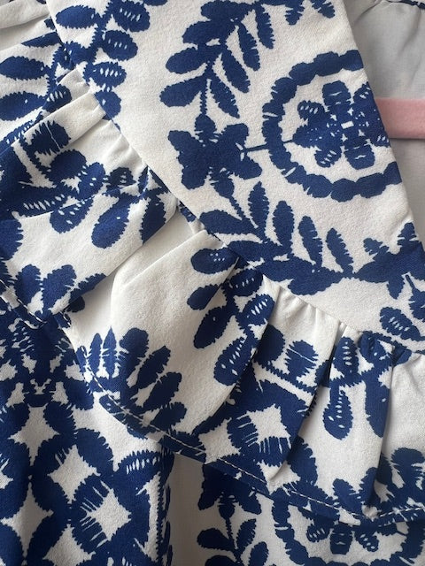 Blue/White Printed Dress