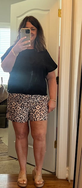 Mocha Animal Print Shorts
