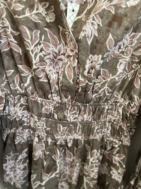 Olive Long Sleeve Midi Dress