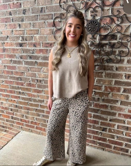 Stone Animal Print Pants