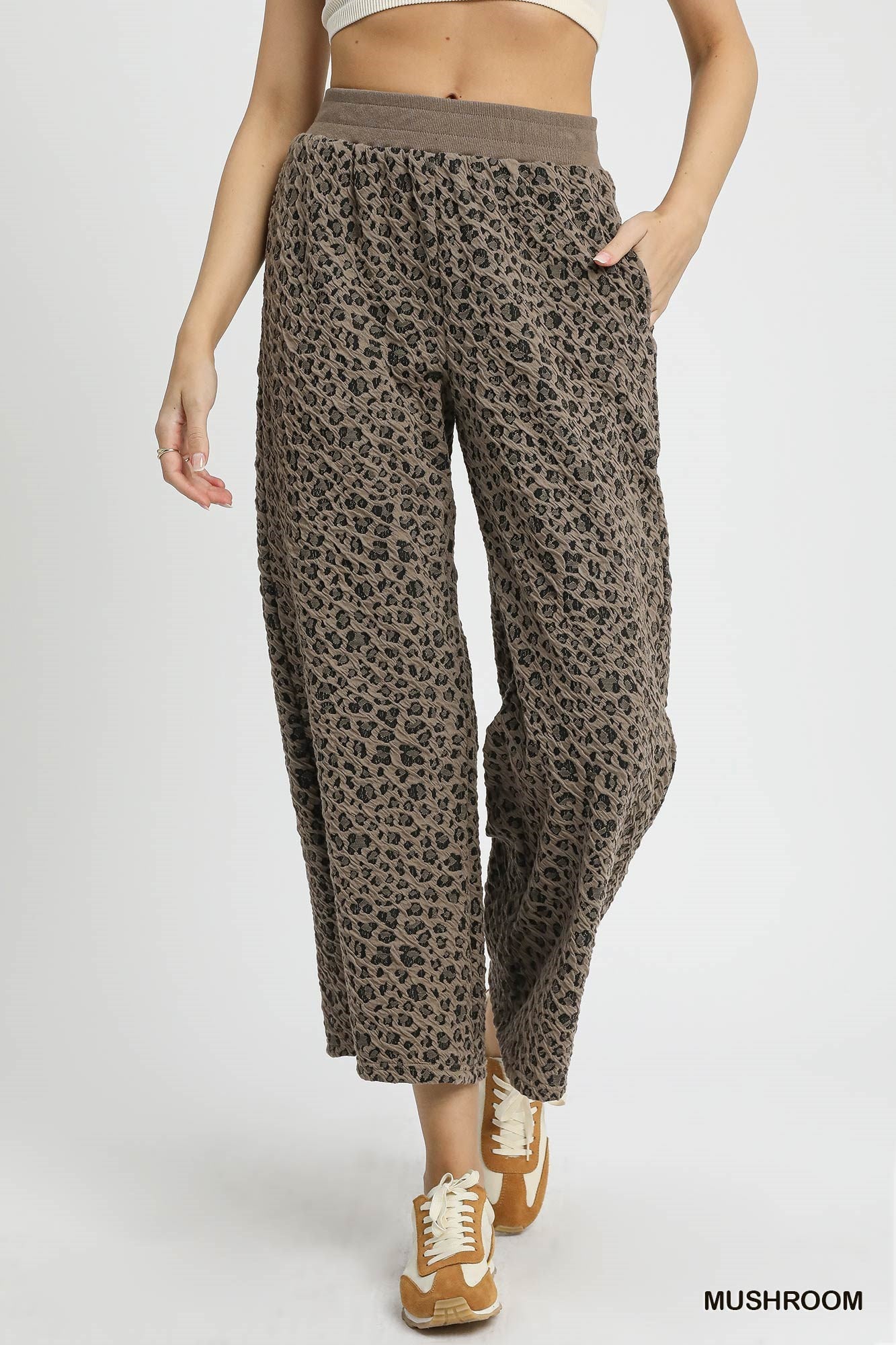 Animal Print Wide Leg Pants