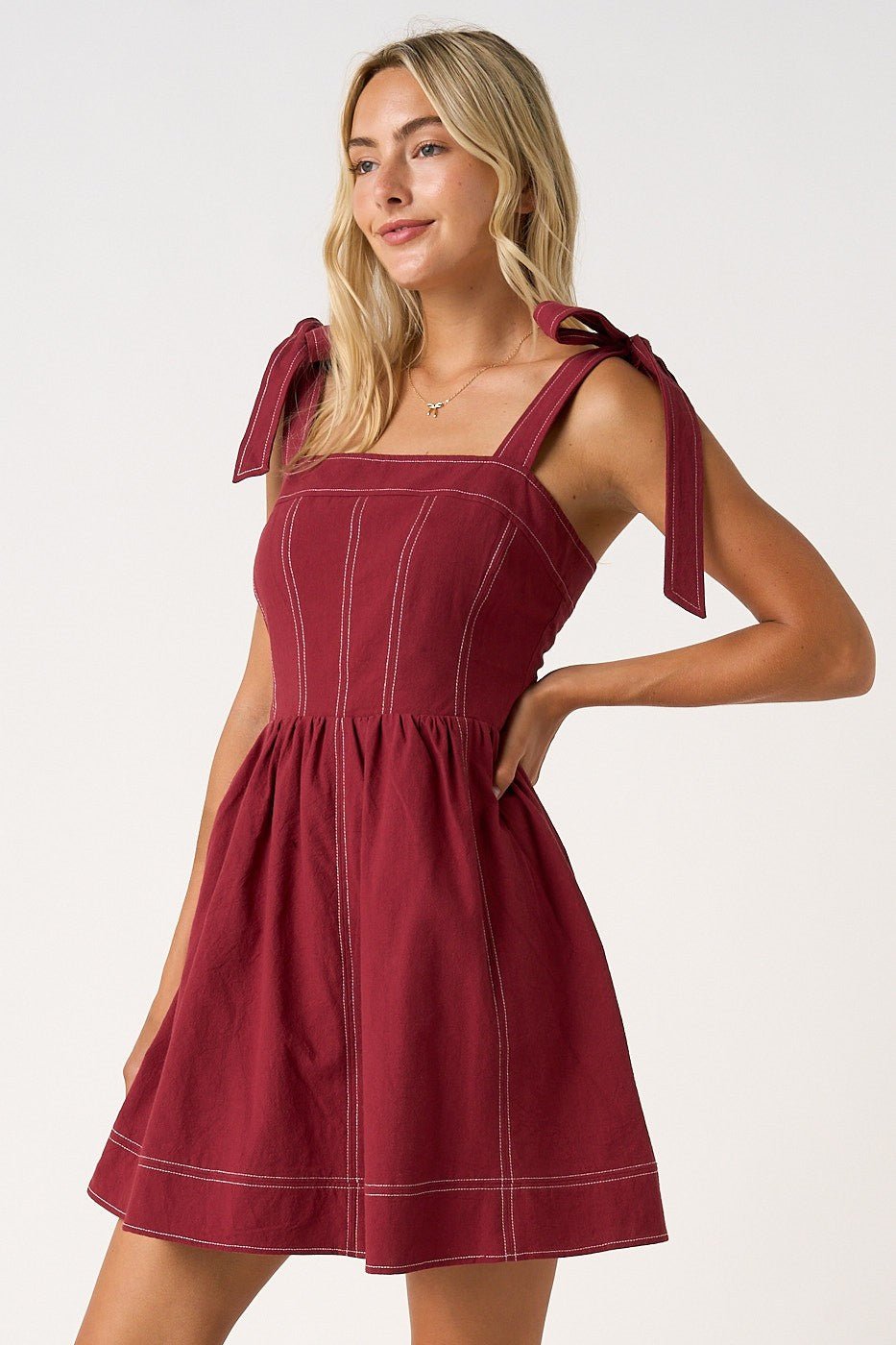 Game Day Mini Dress - Garnet - Simply Pink Boutique