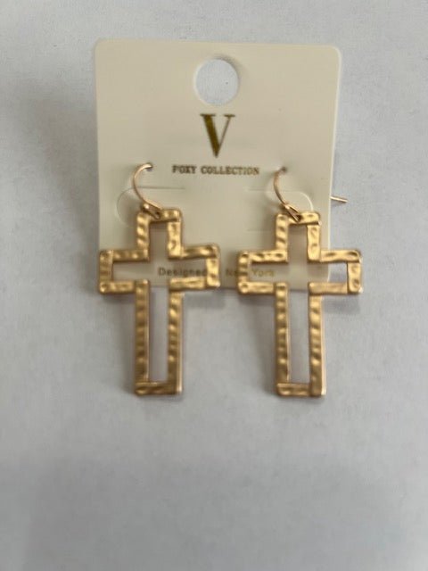 Gold Cross Earrings - Simply Pink Boutique