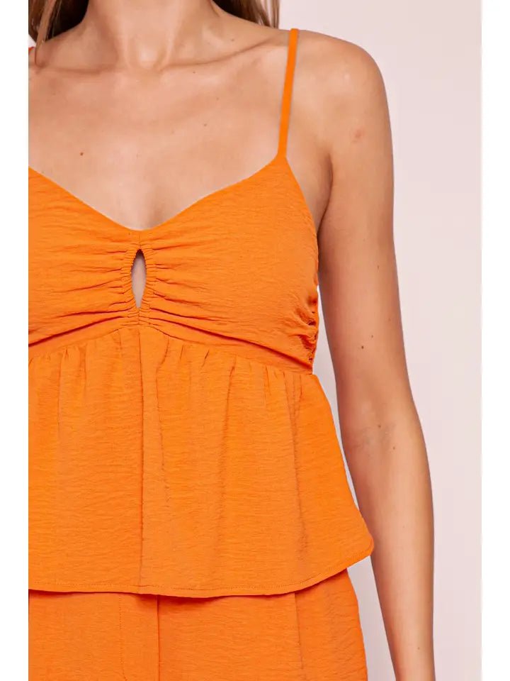 Orange O Ring Airflow Game Day Cami Top - Simply Pink Boutique