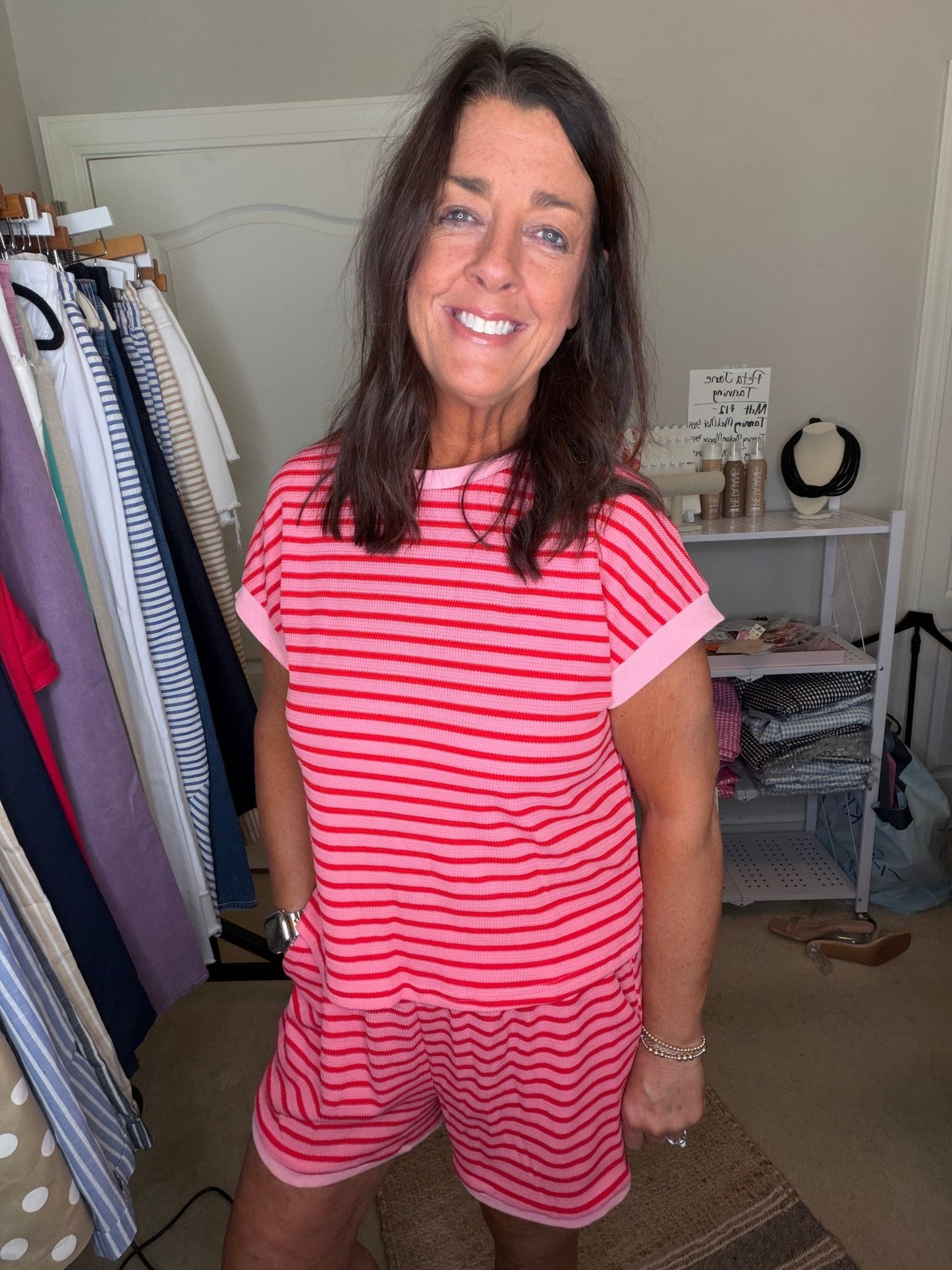 Pink & Red Two Piece Set - Simply Pink Boutique
