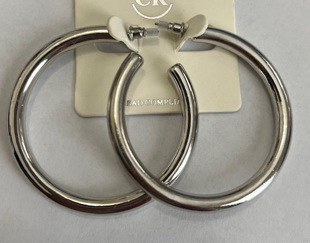 Silver Hoop Earrings - Simply Pink Boutique