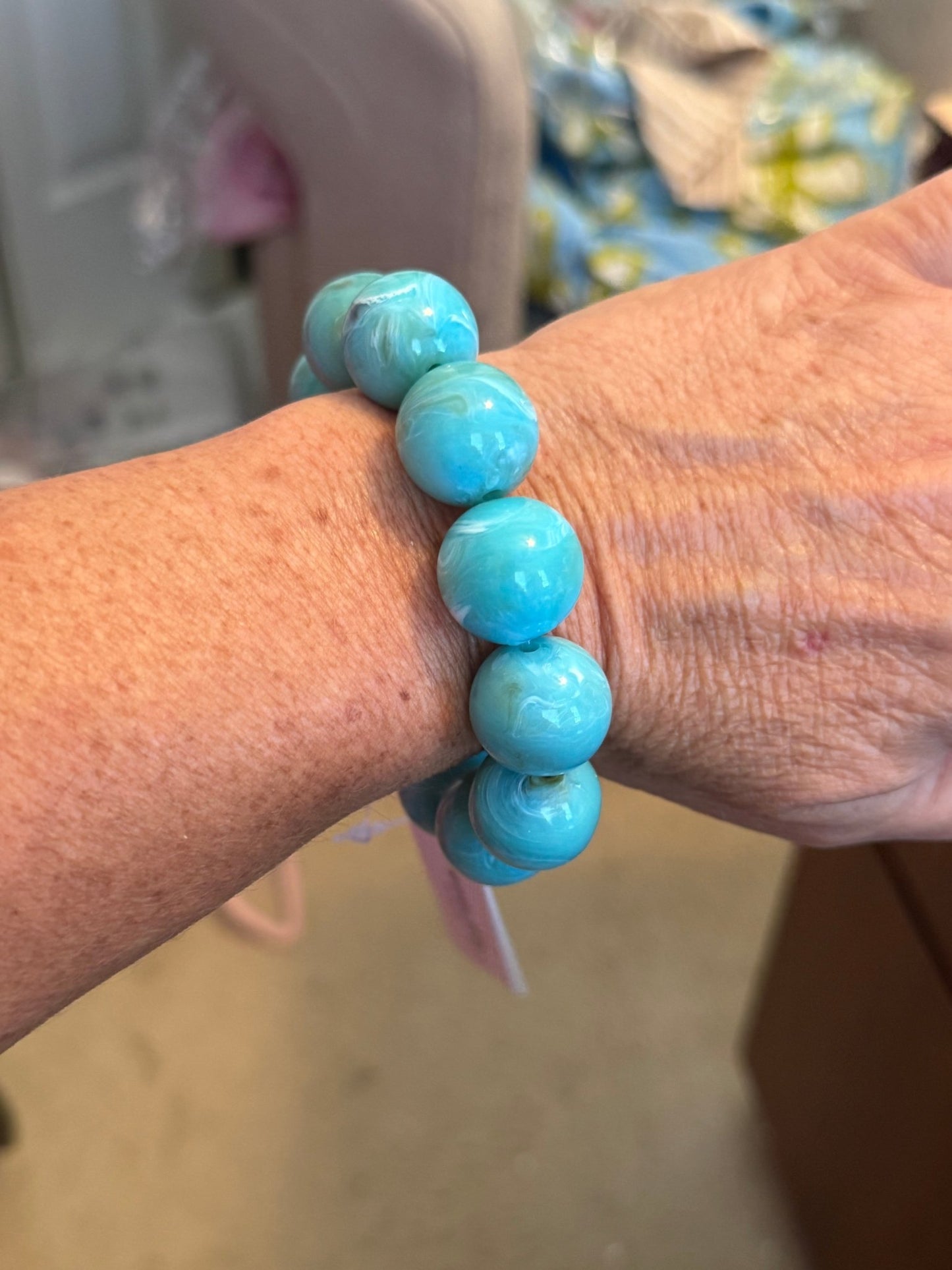 Turquoise Bead Bracelet - Simply Pink Boutique