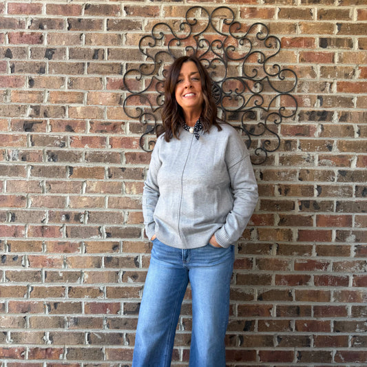 Gray Center Seam Sweater