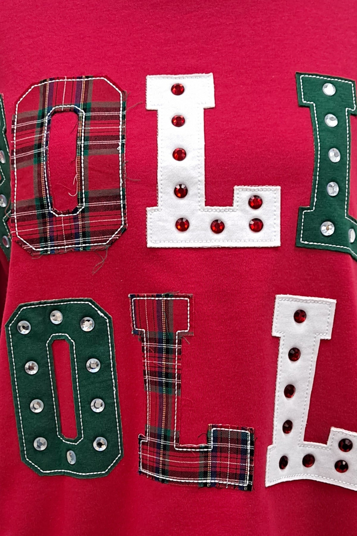 Main Strip Holly Jolly Patchwork Christmas Sweatshirt