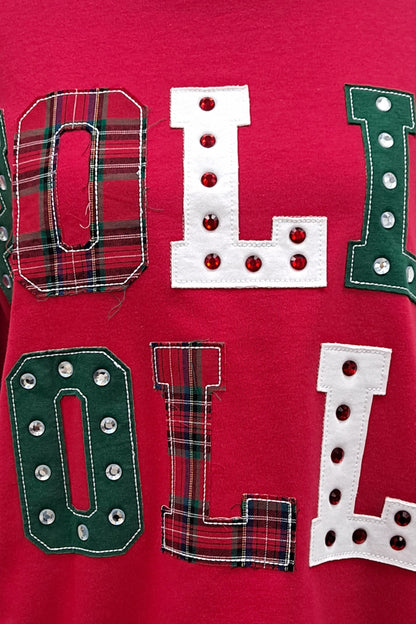 Main Strip Holly Jolly Patchwork Christmas Sweatshirt