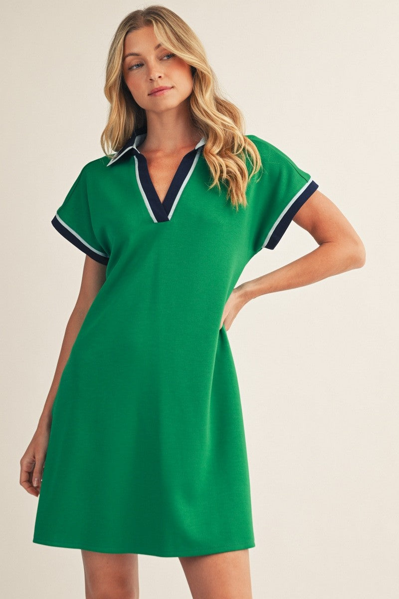 Green Contrast Dress