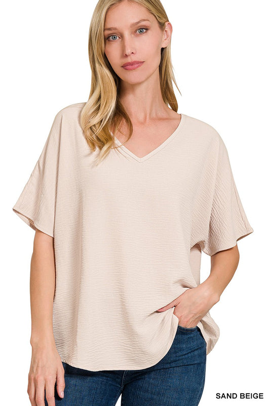 Sand Short Sleeve Top