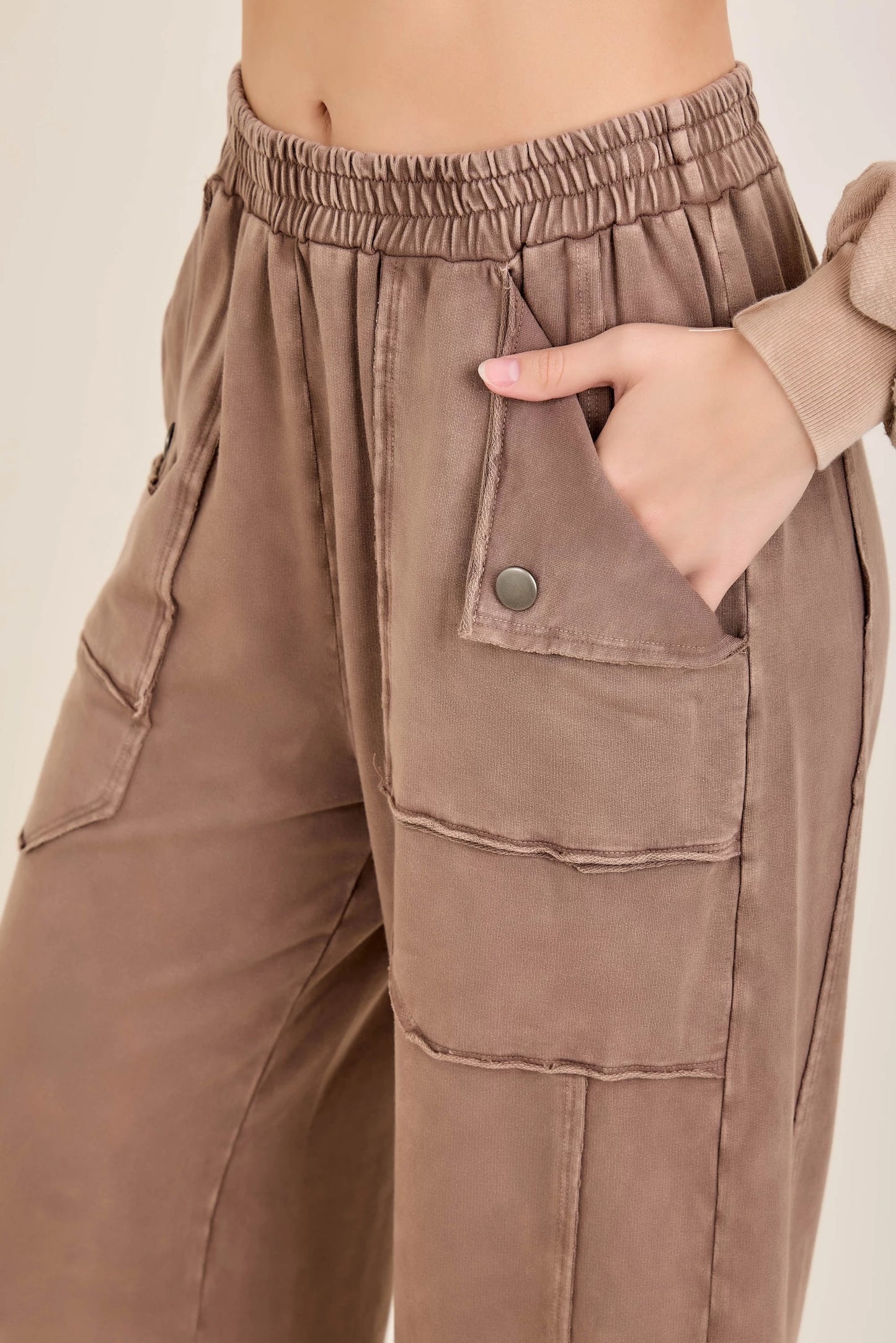 Chocolate Mineral Washed Pocket Pants
