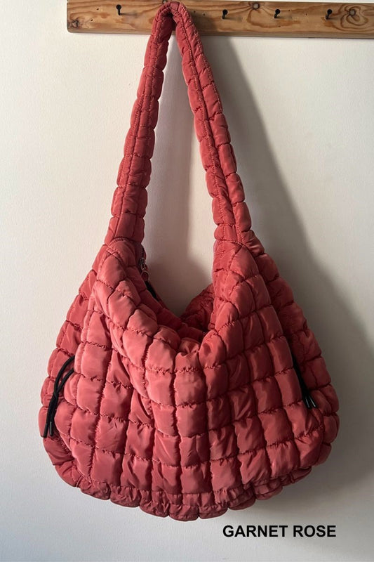 Garnet Rose Premium Oversized Quilted Carryall Bag