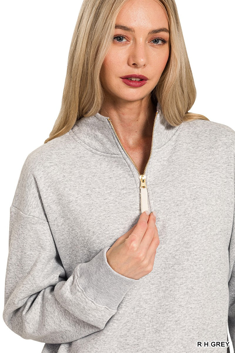 Grey Half Zip Sweatshirt