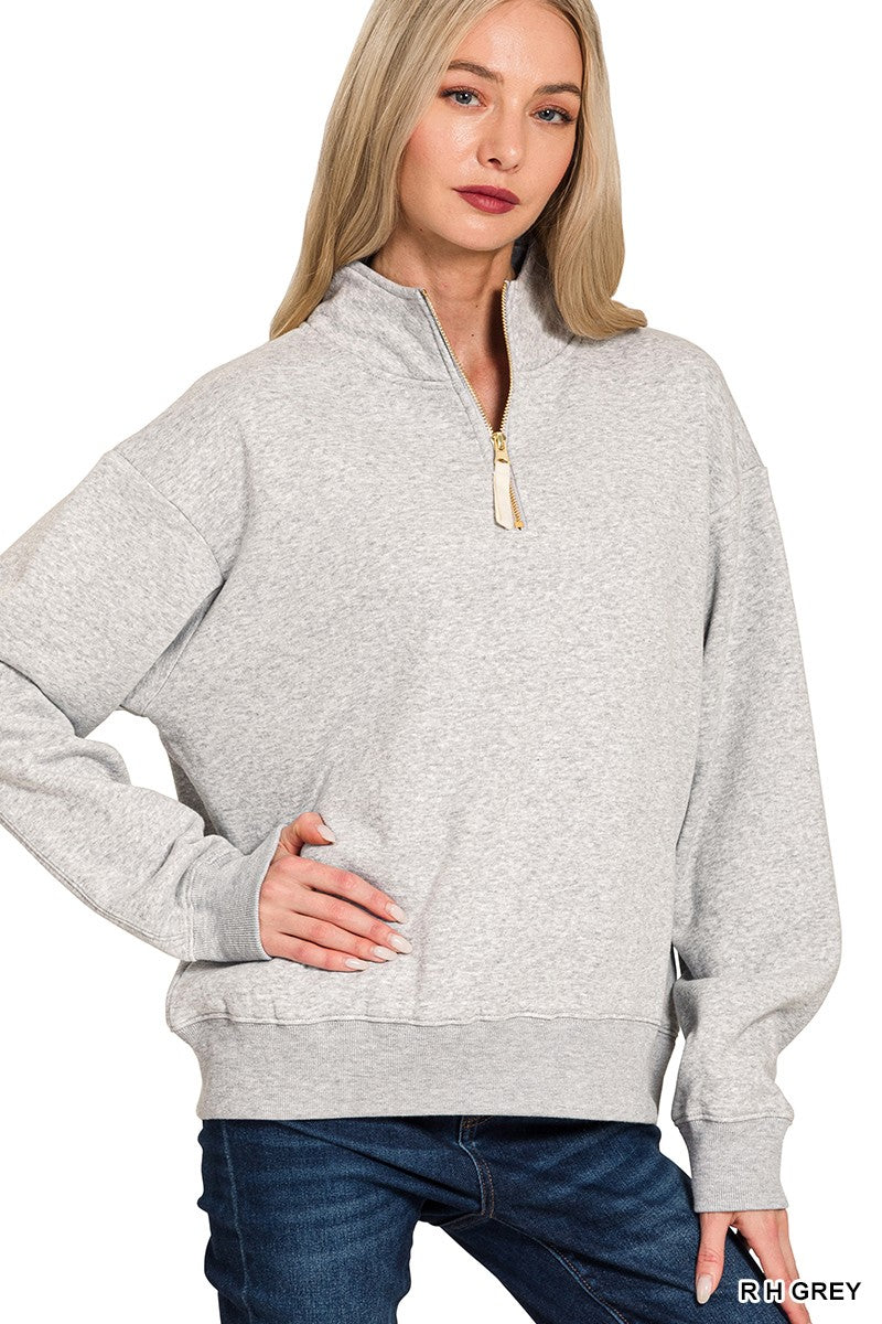 Grey Half Zip Sweatshirt
