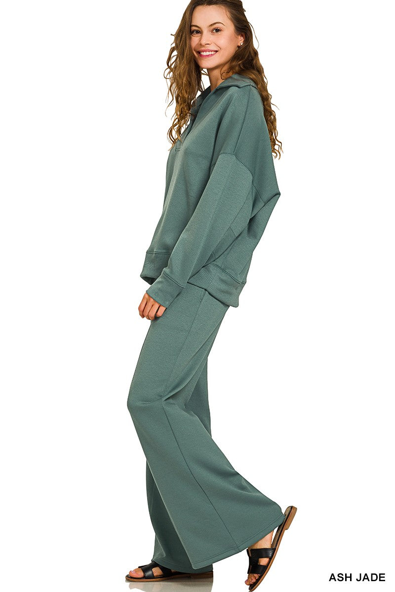 Ash Jade Scuba Collared Pullover Pants Set