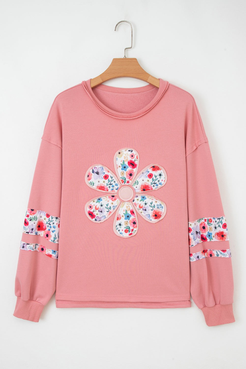 Floral Patchwork Long Sleeve Sweatshirt
