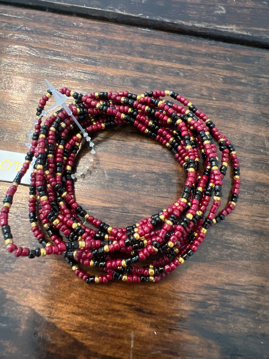 Garnet, black & gold bracelet