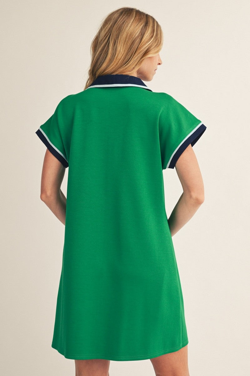 Green Contrast Dress