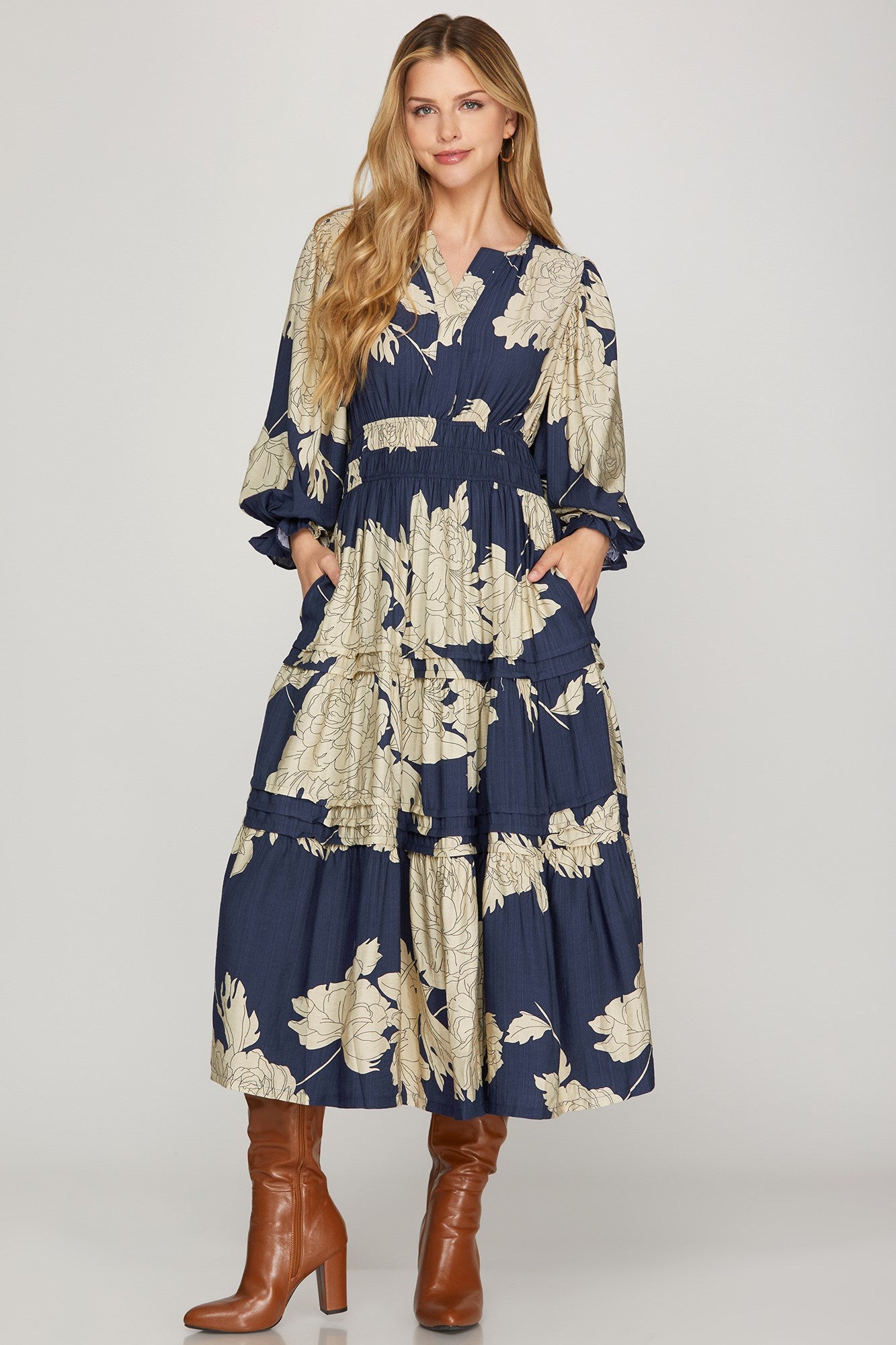 Navy Midi Dress