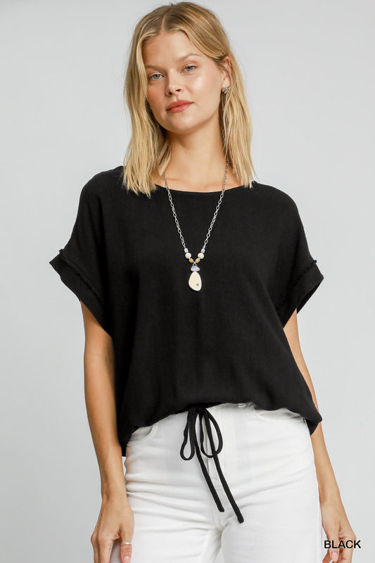 Black Short Sleeve Top