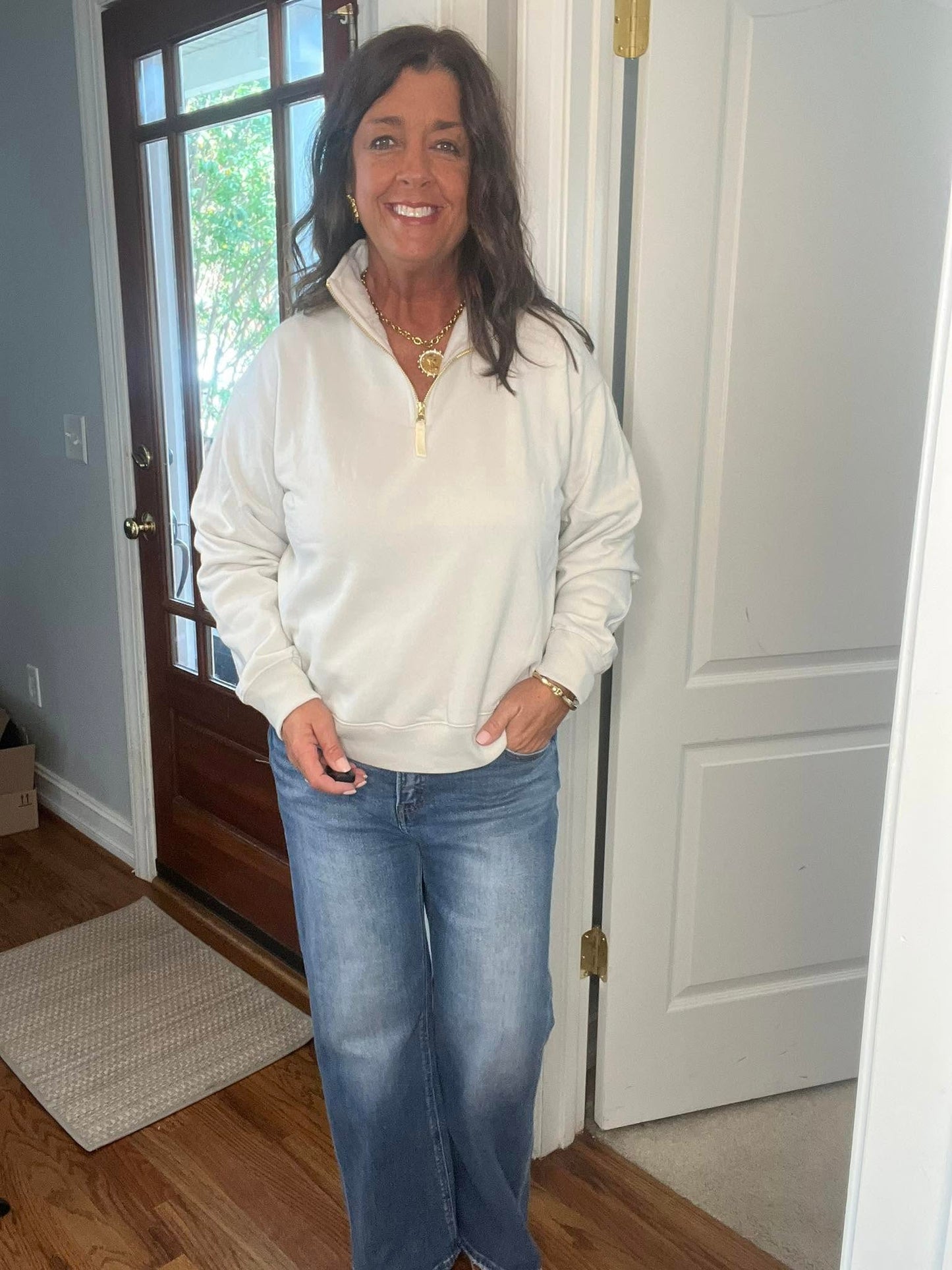 Bone Fleece Half Zip Sweatshirt