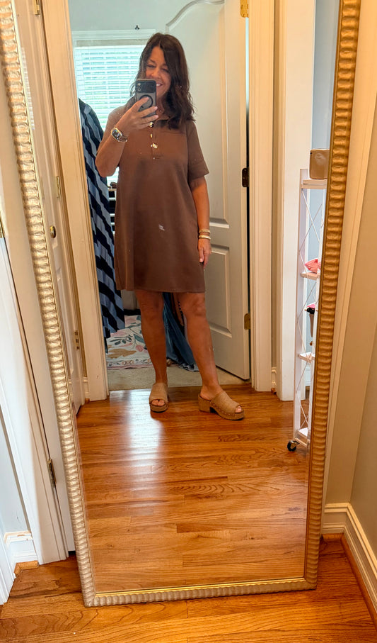 Collared Brown Dress