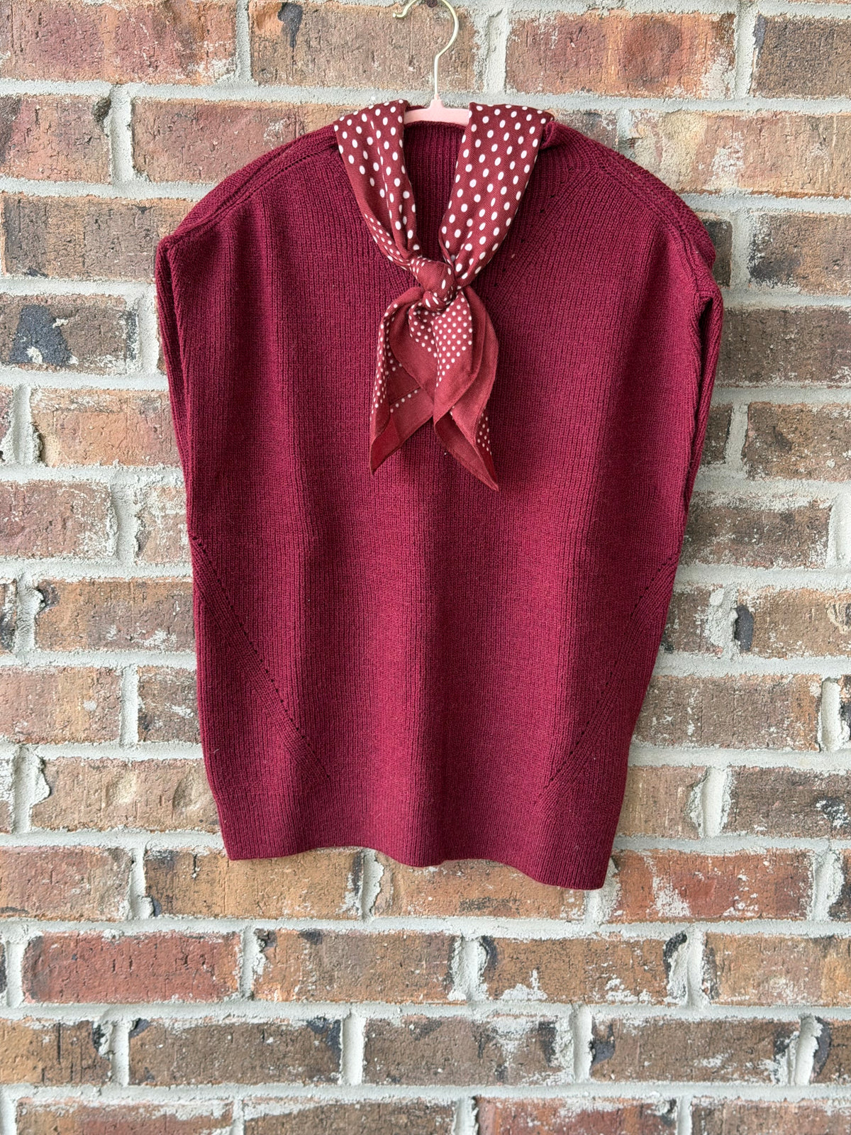 Burgundy Soft Knit Sweater Vest