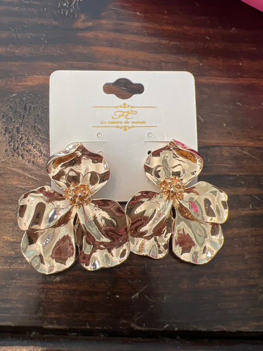 Gold Flower Earrings