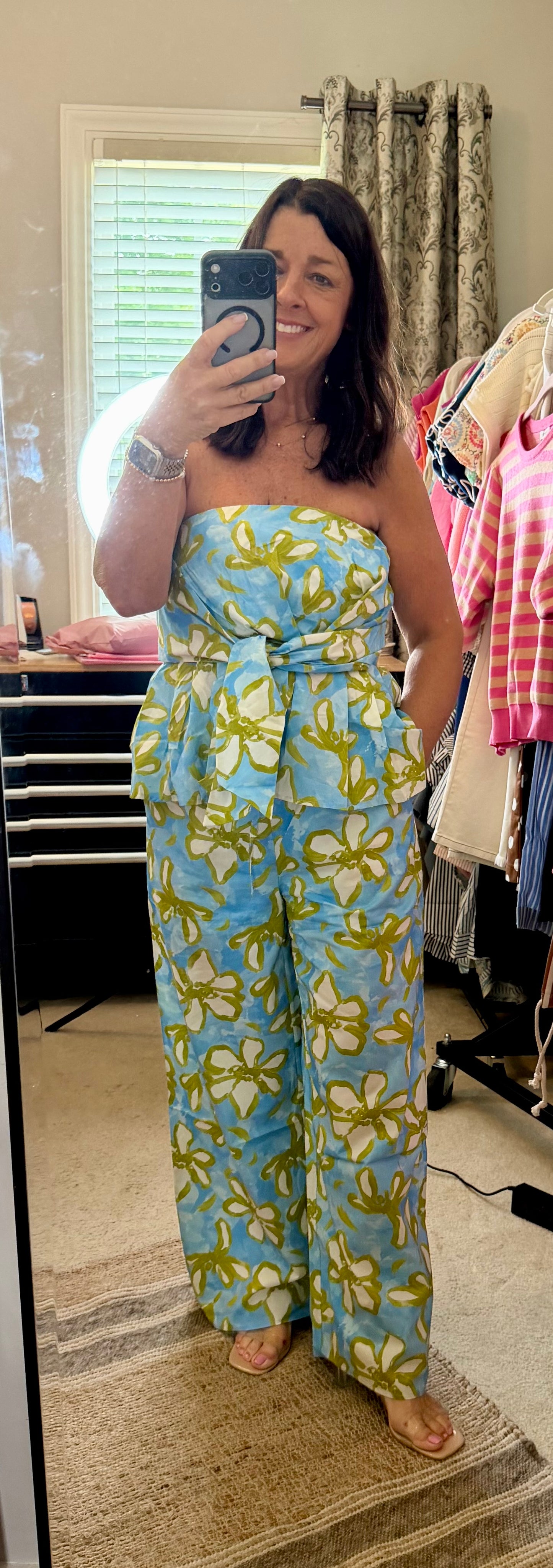 Floral Print Pants-Blue (Top sold separately)