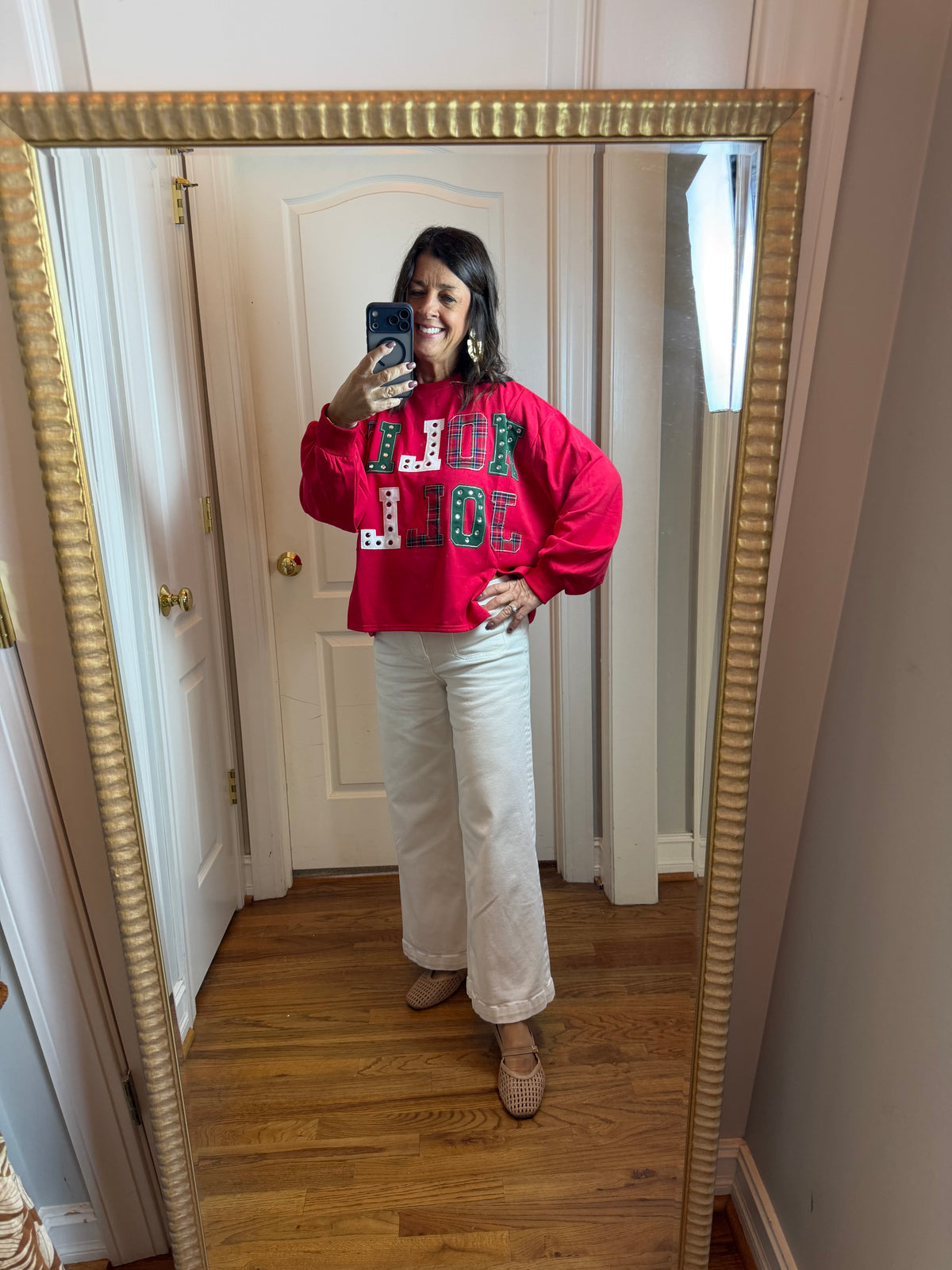 Main Strip Holly Jolly Patchwork Christmas Sweatshirt