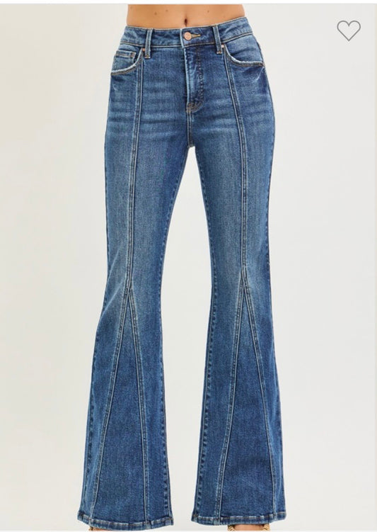 Tummy Control High Rise Flare Front Seam