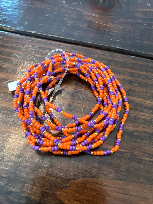 Orange purple & gold bracelets