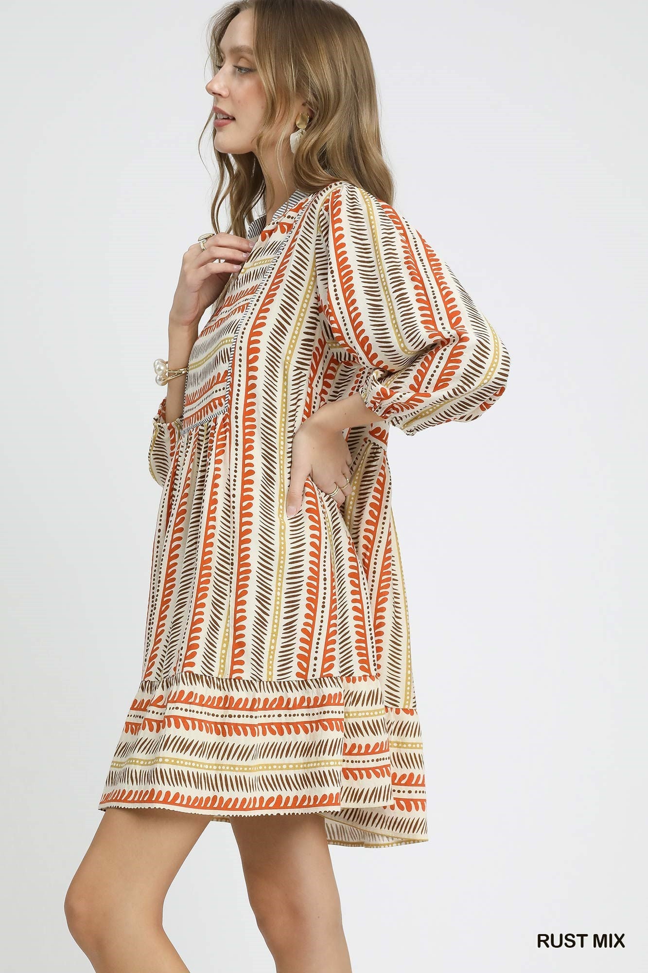 Aztec Print Mini Dress