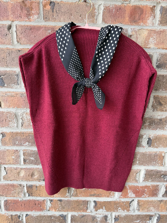Burgundy Soft Knit Sweater Vest