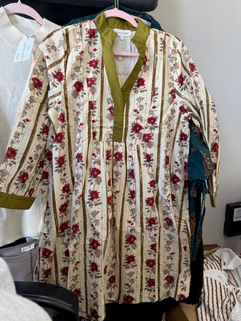 Floral Print V Neck Dress