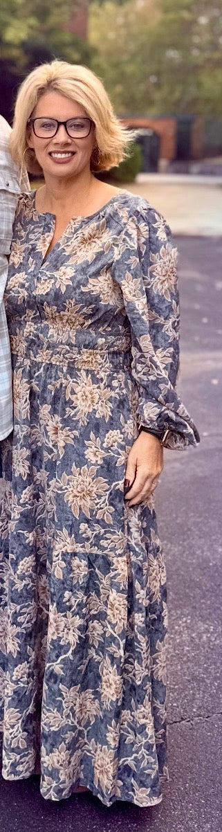 Dusty Blue Midi Dress