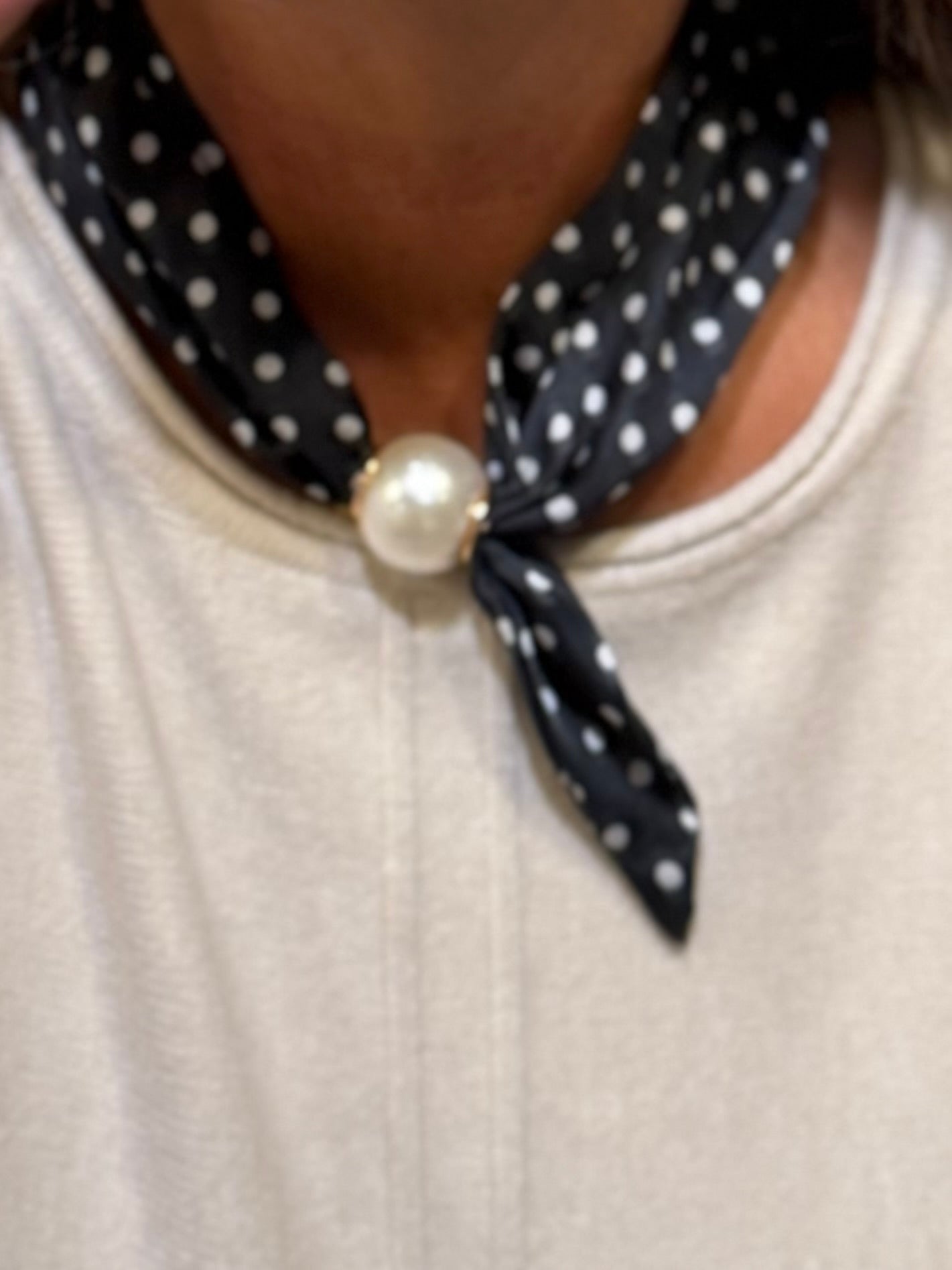 Accented Pearl Scarf Necklace