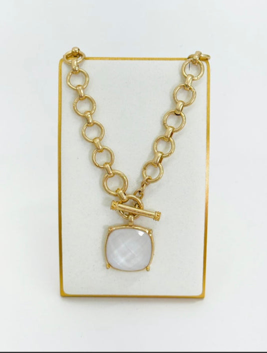 Big Stone Pendant Necklace